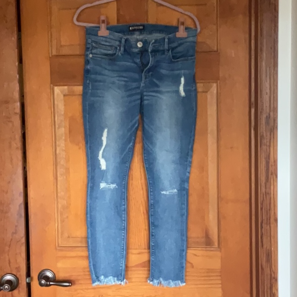 Express Distressed Blue Jeans